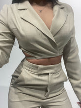 Load image into Gallery viewer, Chic Business - Cross Over Crop Blazer
